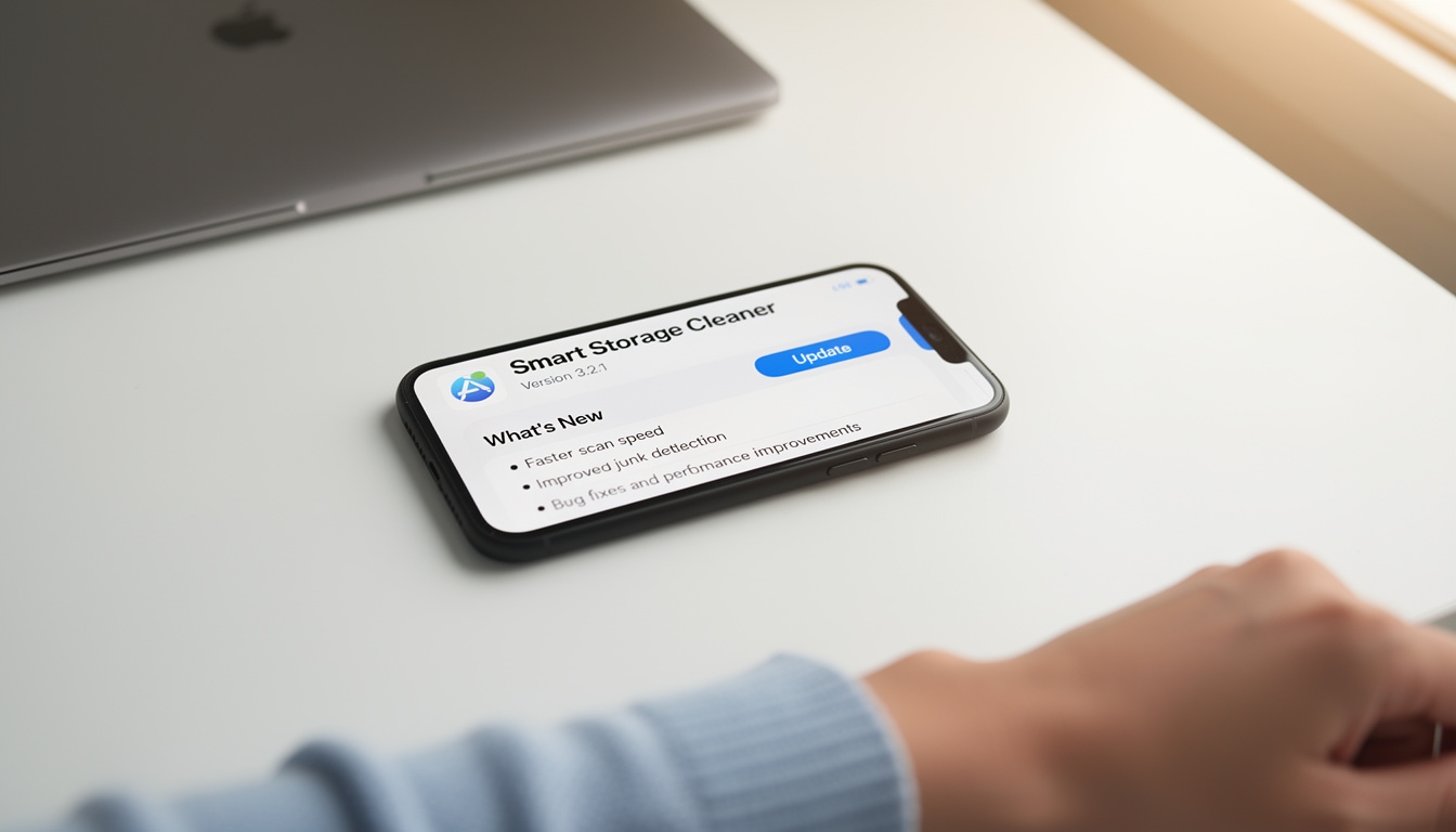 App Store update screen for Cleaner showing recent release notes and new features